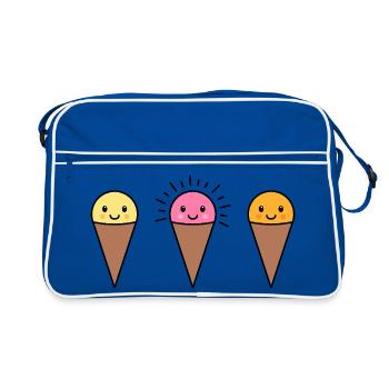 Glace Kawaii dans un cornet - Sac Retro - bleu/blanc - Devant
