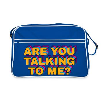 Kultfilm-Anspielung: Sprichst du mit mir. - Retro Tasche - Blau/Weiß - Vorne