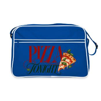 Pizza Tonight Pizza Slice - Retro Tasche - Blau/Weiß - Vorne