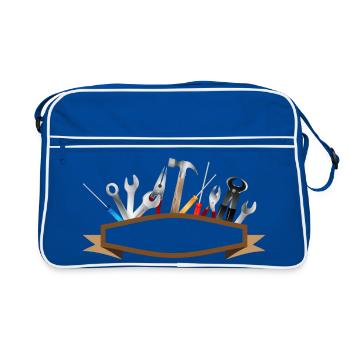 Banners and Tools,Hammer,Pliers,Screwdriver - Retro Bag - blue/white - Front