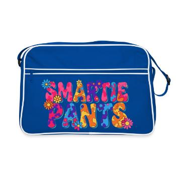 Smartie Pants: Colorful Flower Psychedelic - Retro Bag - blue/white - Front