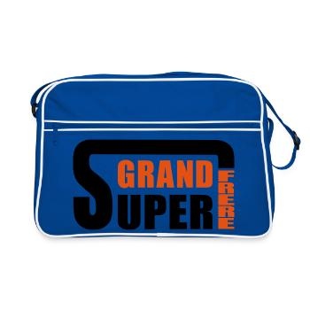 Super großer Bruder - Retro Tasche - Blau/Weiß - Vorne