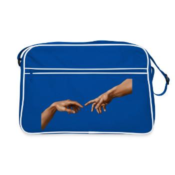 Sechs-Finger-"Schöpfung Adams" KI-Slop - Retro Tasche - Blau/Weiß - Vorne