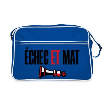 Victoire Échec et Mat Roi Renversé Style Moderne - Sac Retro - bleu/blanc - Devant