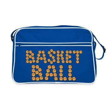 Basketball typography - Retro Bag - blue/white - Front