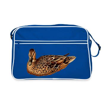 Ente Digital Art – Modernes Enten T-Shirt - Retro Tasche - Blau/Weiß - Vorne