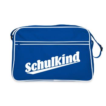 Schulkind - Retro Tasche - Blau/Weiß - Vorne