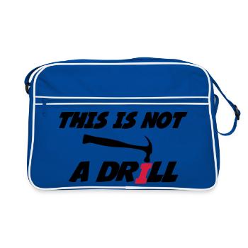Dies ist keine Übung 🔨 - Retro Tasche - Blau/Weiß - Vorne