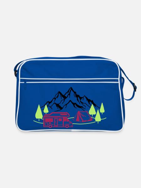 Holidays in the mountains - Retro Bag - blue/white - Front