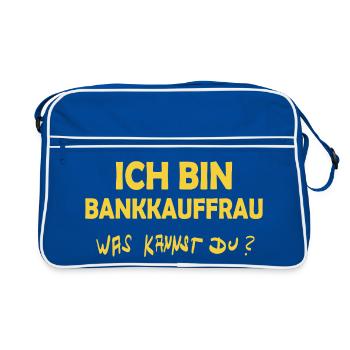 Gift for bank clerk - Retro Bag - blue/white - Front