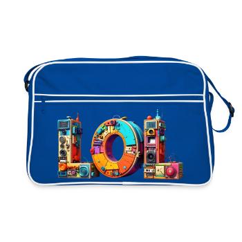 LOL – rire aux éclats – Art coloré - Sac Retro - bleu/blanc - Devant