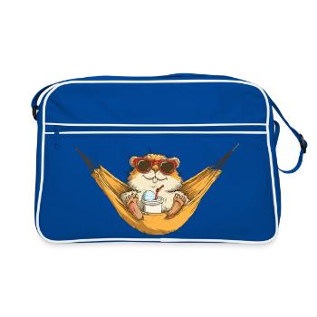 Hamster d’été dans le style d’un hamac - Sac Retro - bleu/blanc - Devant
