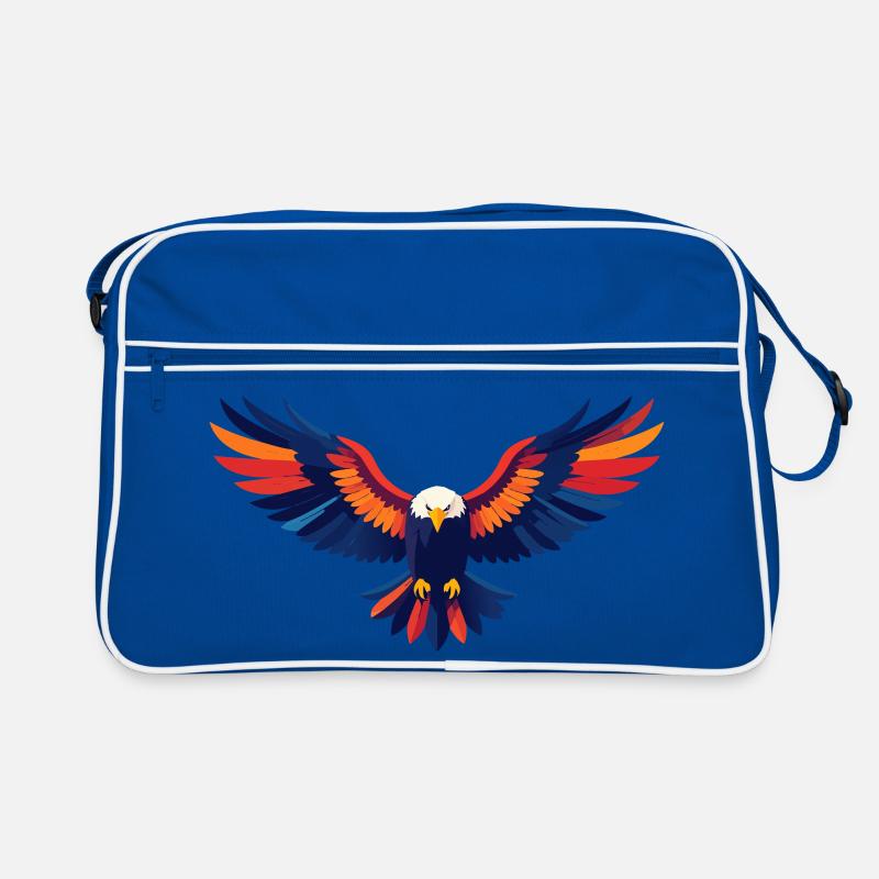 Colorful Eagle Flight Eagle Outstretched Wings Motif Retro Bag