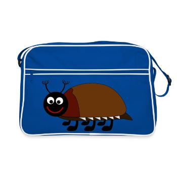 Playful bug illustration for kids - Retro Bag - blue/white - Front
