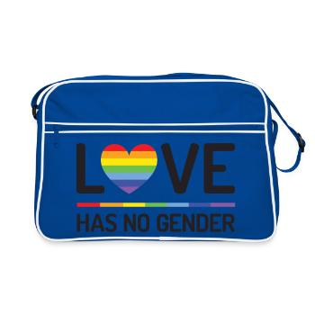 Mois de la fierté - L’amour n’a pas de genre - Sac Retro - bleu/blanc - Devant
