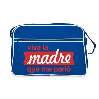 Lang lebe die Mutter, die mich geboren hat - Retro Tasche - Blau/Weiß - Vorne