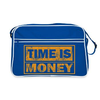 Le temps, c’est de l’argent – orange dégradé - Sac Retro - bleu/blanc - Devant