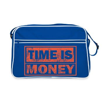 Zeit ist Geld Kühn - Retro Tasche - Blau/Weiß - Vorne