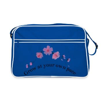 Petal flower arch in pink tones - Retro Bag - blue/white - Front