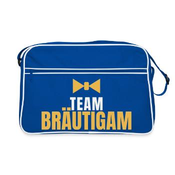 Team Braeutigam JGA Junggesellenabschied Groom - Retro Tasche - Blau/Weiß - Vorne