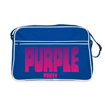 Purple Party Gradient Großbuchstaben - Retro Tasche - Blau/Weiß - Vorne