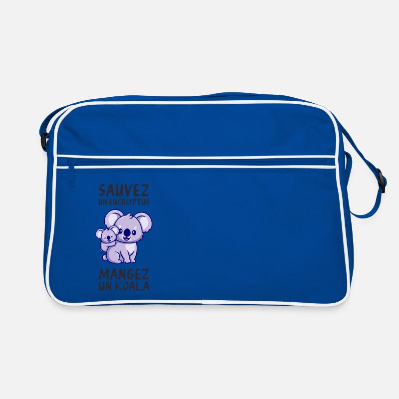 Retten Sie einen Eukalyptus, essen Sie einen Koala. Retro Tasche