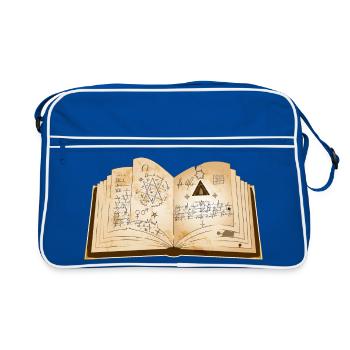 antikes magisches Buch mit uralten Zaubersprüchen - Retro Tasche - Blau/Weiß - Vorne