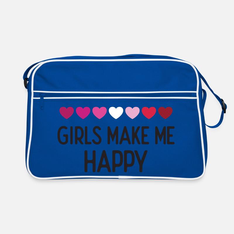 Pride Month LGBTQ - Mädchen machen mich glücklich Retro Tasche