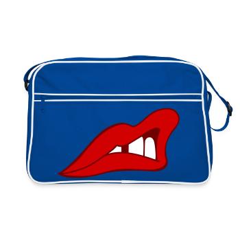 Lèvres rouges - Sac Retro - bleu/blanc - Devant