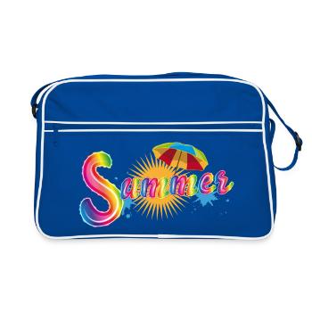 Summer Rainbow Font – Cheerful Summer Design - Retro Bag - blue/white - Front