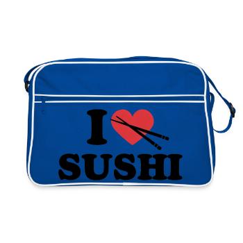 Citation d'un amateur de sushis - Sac Retro - bleu/blanc - Devant