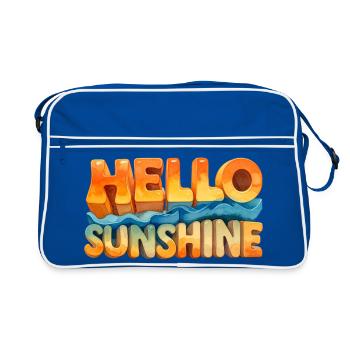 HELLO SUNSHINE – Watercolor Retro 70s Design - Retro Bag - blue/white - Front