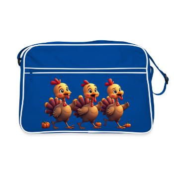 Bébé dinde de Thanksgiving - Sac Retro - bleu/blanc - Devant