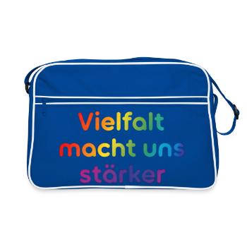 La diversité nous rend plus forts - Sac Retro - bleu/blanc - Devant