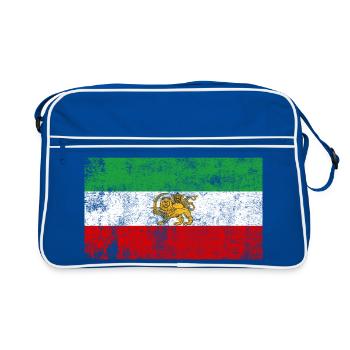 Vieille Guerre du Grunge Ancien Drapeau de l’Iran - Sac Retro - bleu/blanc - Devant