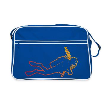 Motif de plongée amusant - Sac Retro - bleu/blanc - Devant