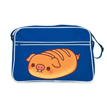 Mignonne miche baguette de cochon - Sac Retro - bleu/blanc - Devant