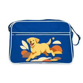 Happy Labrador Dog Illustration for Dog Lovers - Retro Bag - blue/white - Front