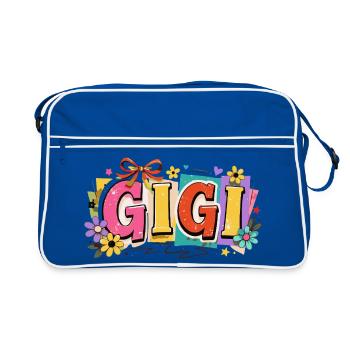 Gigi Granny Flowers Gift Retro Grandma - Retro Bag - blue/white - Front