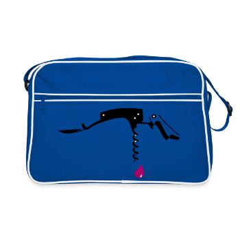 Couteau de serveur avec des gouttes - Sac Retro - bleu/blanc - Devant