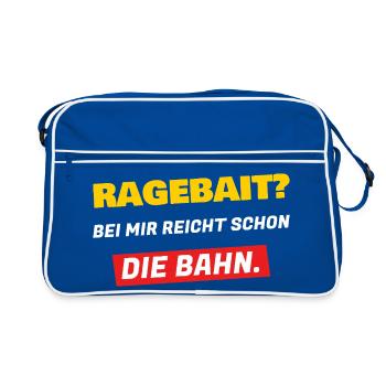 Ragebait? Bei mir reicht schon die Bahn - Retro Tasche - Blau/Weiß - Vorne