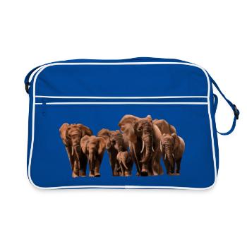 Coloriage éléphant du désert - Sac Retro - bleu/blanc - Devant