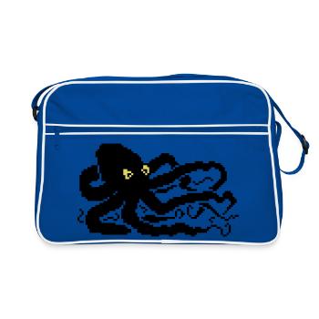 8bit pixel octopus - Retro Tasche - Blau/Weiß - Vorne