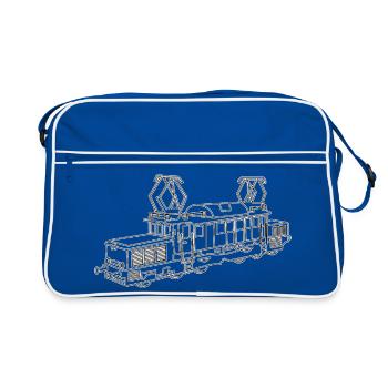 Locomotive Train Railway - Retro Bag - blue/white - Front