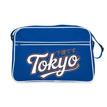 Tokyo - Logo japonais vintage - Sac Retro - bleu/blanc - Devant