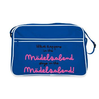Lettrage rose pour la soirée des filles - Sac Retro - bleu/blanc - Devant