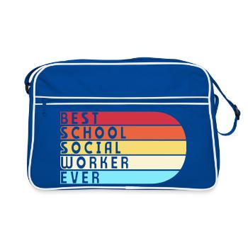 Social Worker Social Pedagogue Social Worker - Retro Bag - blue/white - Front