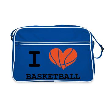 J'aime le basketball - Sac Retro - bleu/blanc - Devant