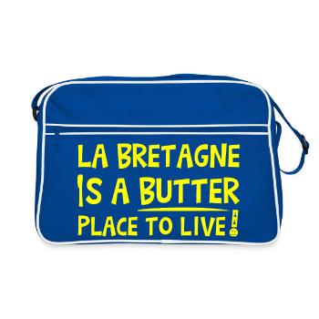 LA BRETAGNE IS A BUTTER PLACE TO LIVE ! - Sac Retro - bleu/blanc - Devant