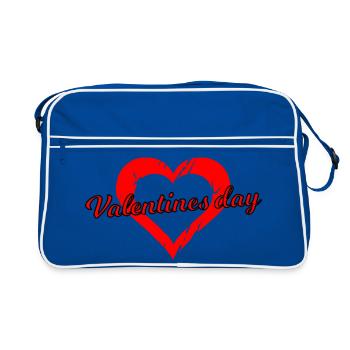 Valentine's Day Heart Font Design - Retro Bag - blue/white - Front